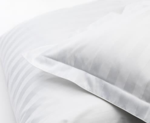 Σετ λευκών ειδών DUX από σατέν λευκό ριγέ